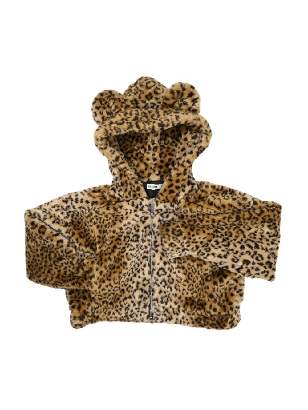 Re/Done Originals The Teddy Bear Jacket in Multi Leopard Print - Picture 1 of 3